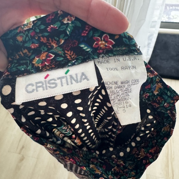 Christina Black and Green Floral Skirt - Picture 5 of 8